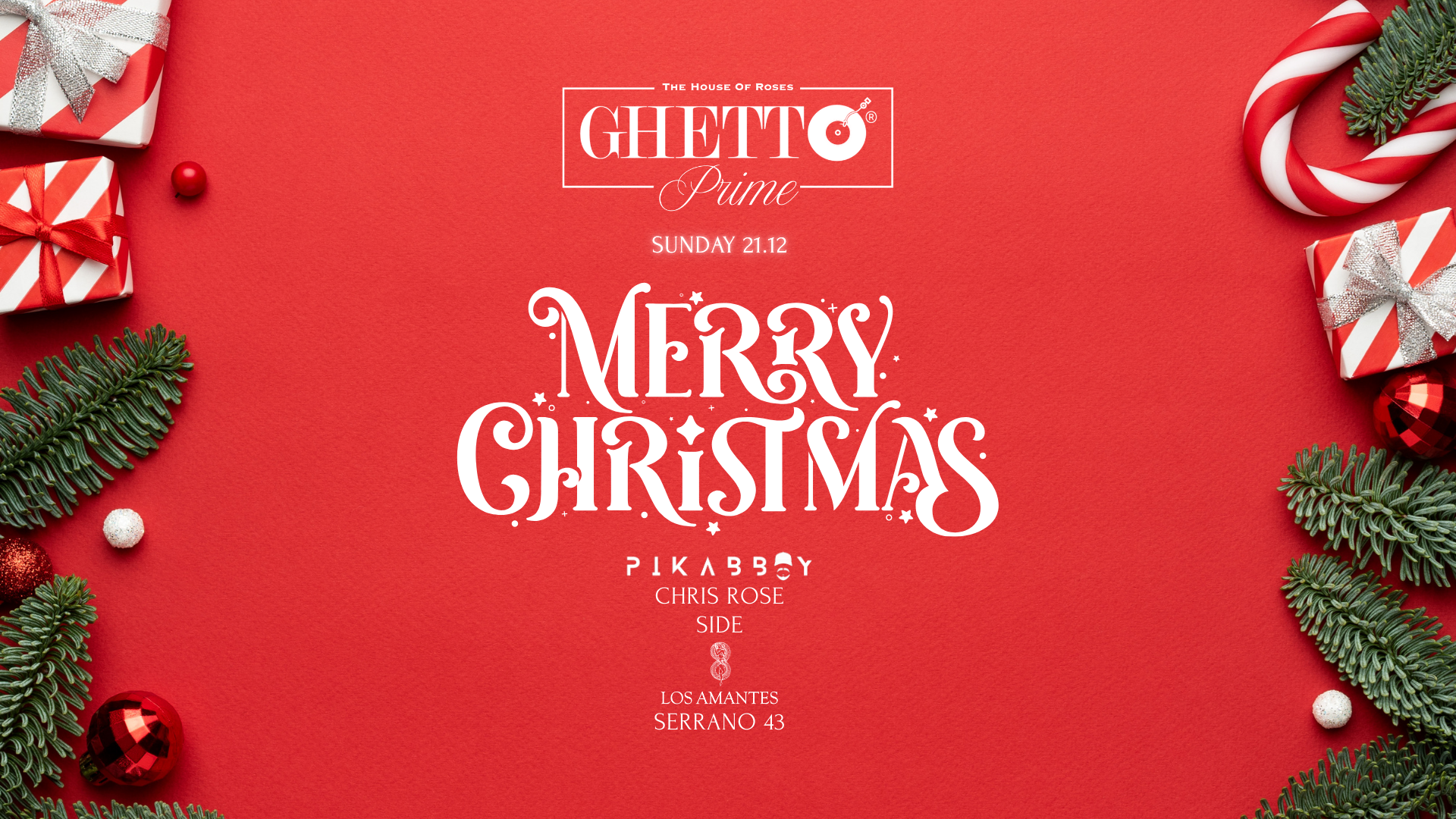 Cartaz oficial do evento GHETTO X-MAS | w/ PIKABBOY