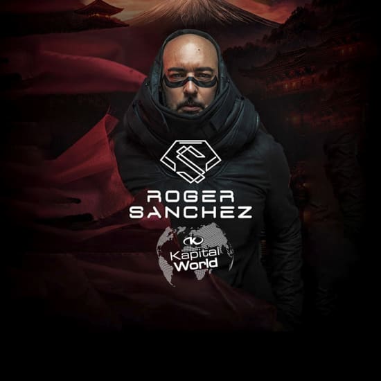 Cartel oficial del evento Kapital World con Roger Sánchez
