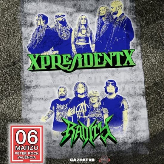 Cartaz oficial do evento XpresidentX + Radity | Peter Rock Club | València