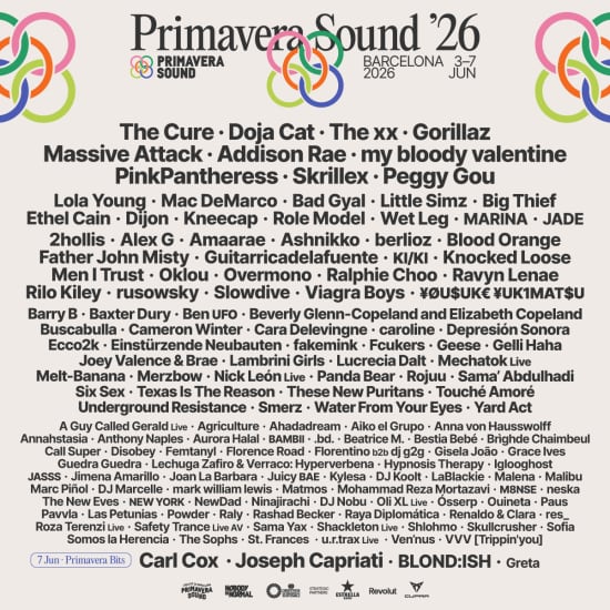 Cartaz oficial do evento Primavera Sound 2026 - Barcelona
