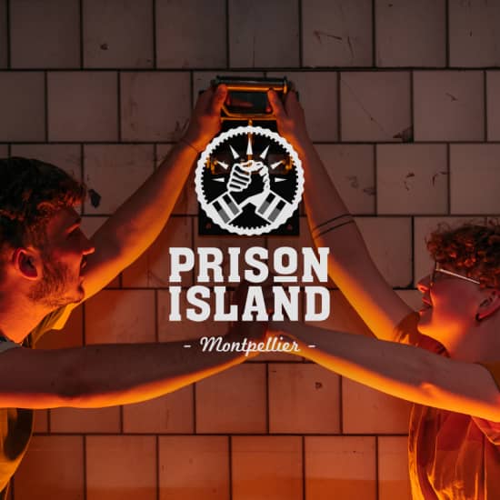 Cartel oficial del evento Prison Island Montpellier