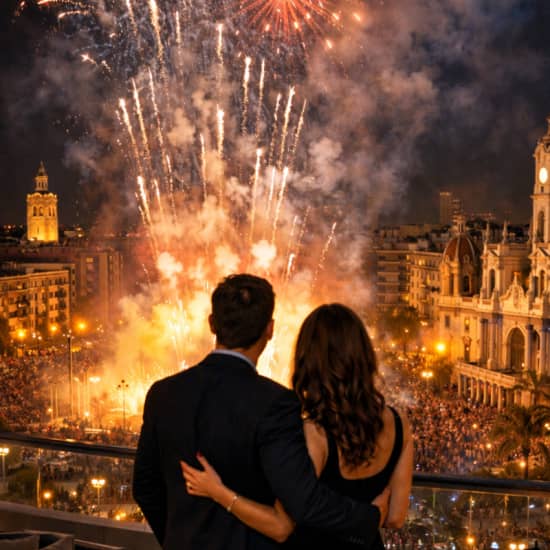 Cartel oficial del evento Menú degustación + Mascletá nocturna