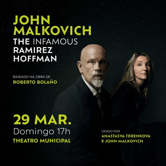 Cartel oficial del evento John Malkovich in The Infamous Ramirez Hoffman