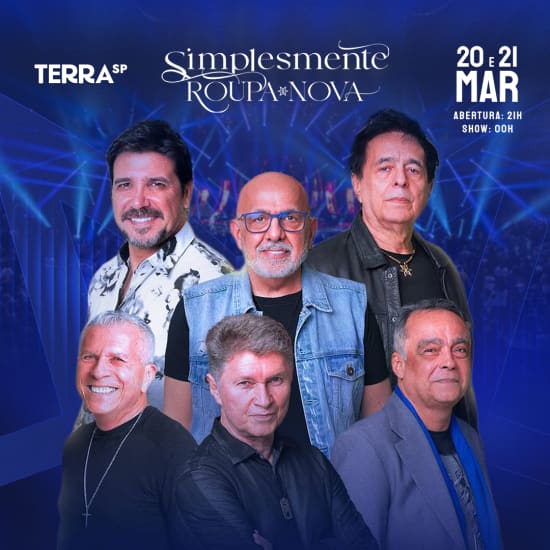 Cartaz oficial do evento Show do Roupa Nova no Terra SP