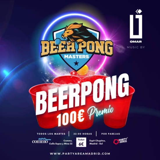 Cartel oficial del evento ¡Gran Torneo de Beerpong en Madrid! 🏆🍺