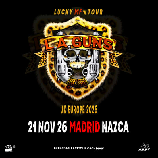 Cartaz oficial do evento L.A. Guns en Sala Nazca, Madrid 2026