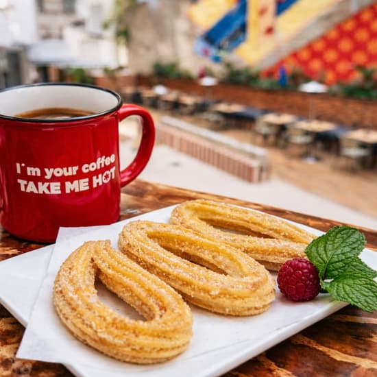 Cartel oficial del evento Churros con chocolate en Tilda Neotaberna Castiza