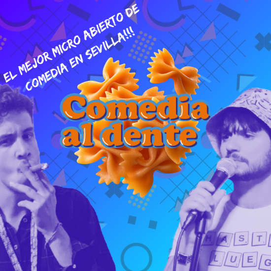 Cartaz oficial do evento Comedia Al Dente