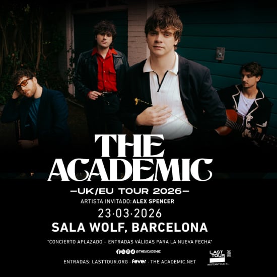 Cartaz oficial do evento The Academic en Sala Wolf, Barcelona 2026