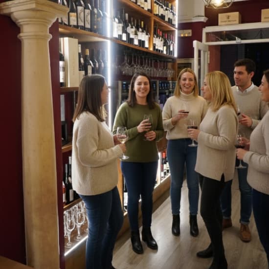 Cartel oficial del evento Cata maridaje en el Casco Histórico de Sevilla: 4 vinos + 4 tapas