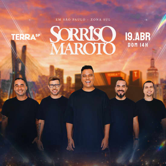 Cartel oficial del evento Show do Sorriso Maroto no Terra SP