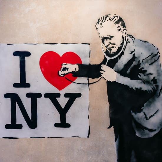 Cartel oficial del evento Museo Banksy Barcelona