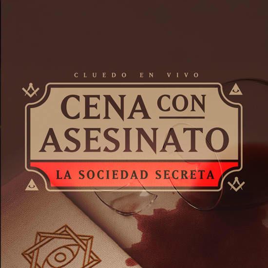 Cartel oficial del evento Cena + Cluedo en vivo: la Sociedad Secreta