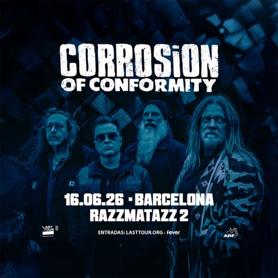 Cartel oficial del evento Corrosion of Conformity en Razzmatazz 2, Barcelona 2026