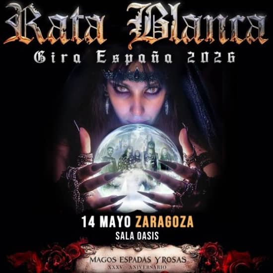 Cartaz oficial do evento RATA BLANCA en Zaragoza (Sala Oasis)