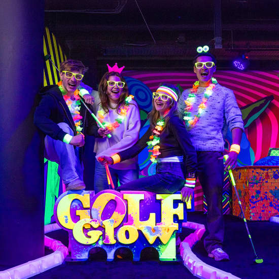 Cartel oficial del evento GlowGolf Amsterdam Sloterdijk