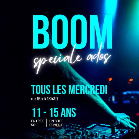 Cartel oficial del evento BOOM SPECIALE ADOS 11 à 15ANS