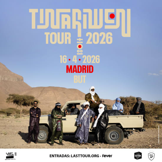 Cartel oficial del evento Tinariwen en Sala But, Madrid 2026