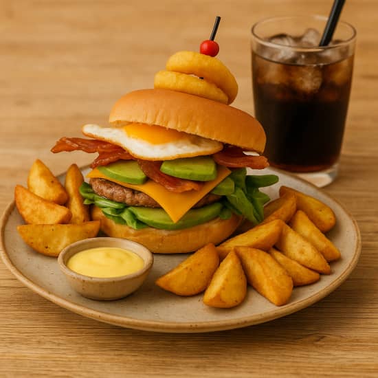 Cartel oficial del evento Menús Burger All Day en Waffle Barcelona