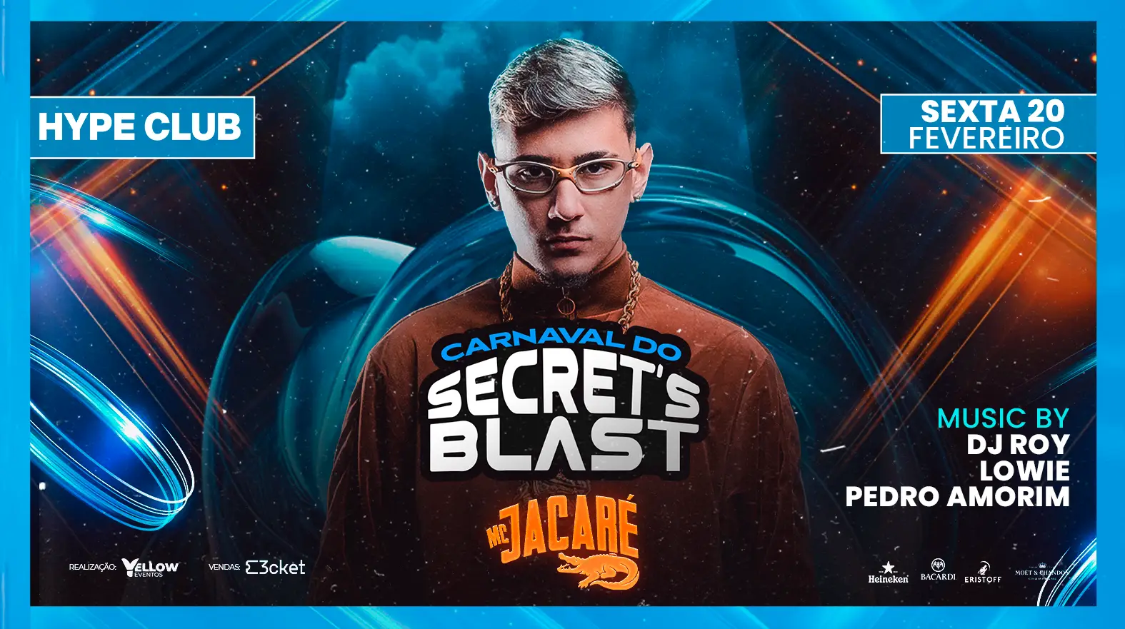 Cartel oficial del evento MC Jacaré - Secrets Blast