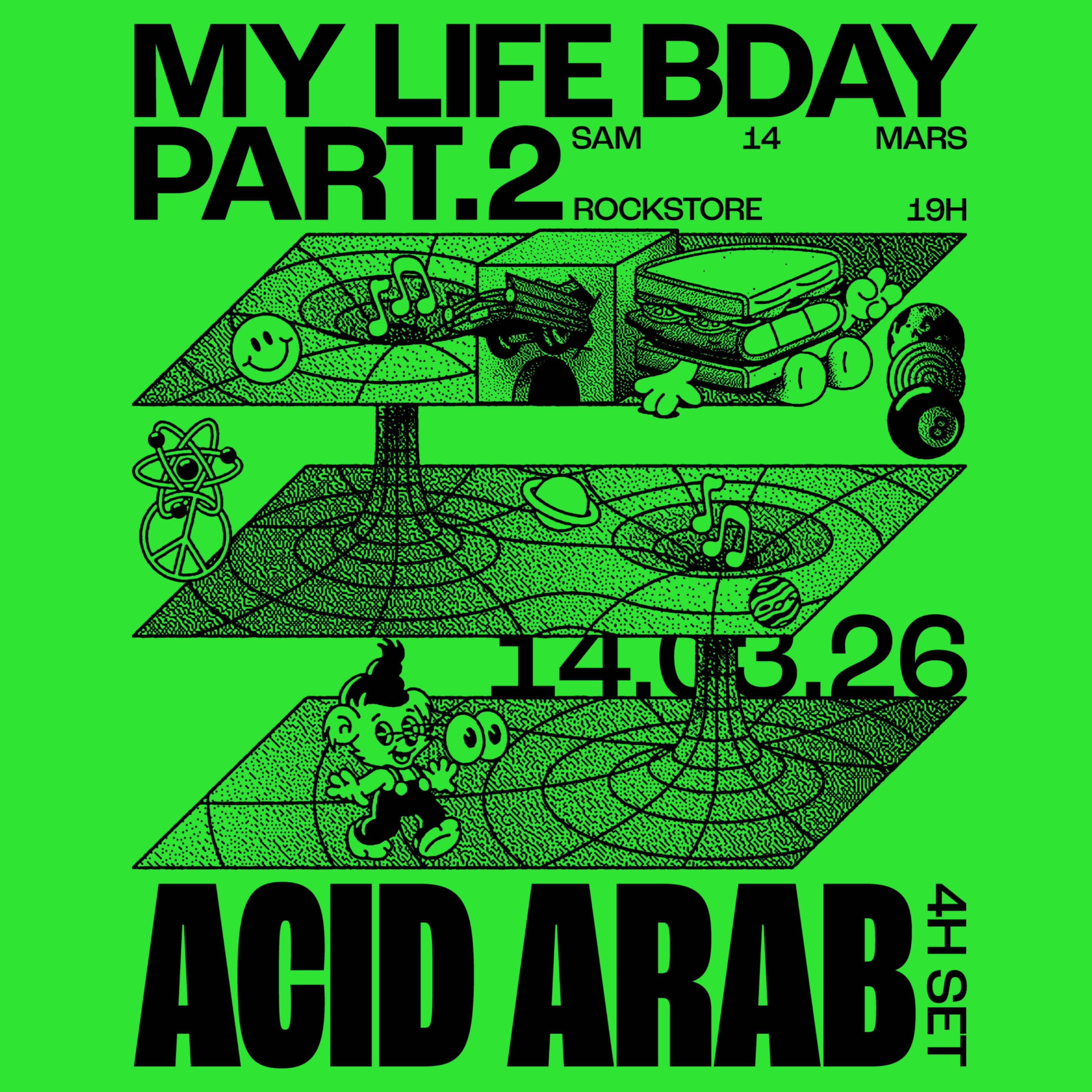 Official cover of the event ACID ARAB (4h set) — My Life bday Part.2 • Montpellier, Rockstore