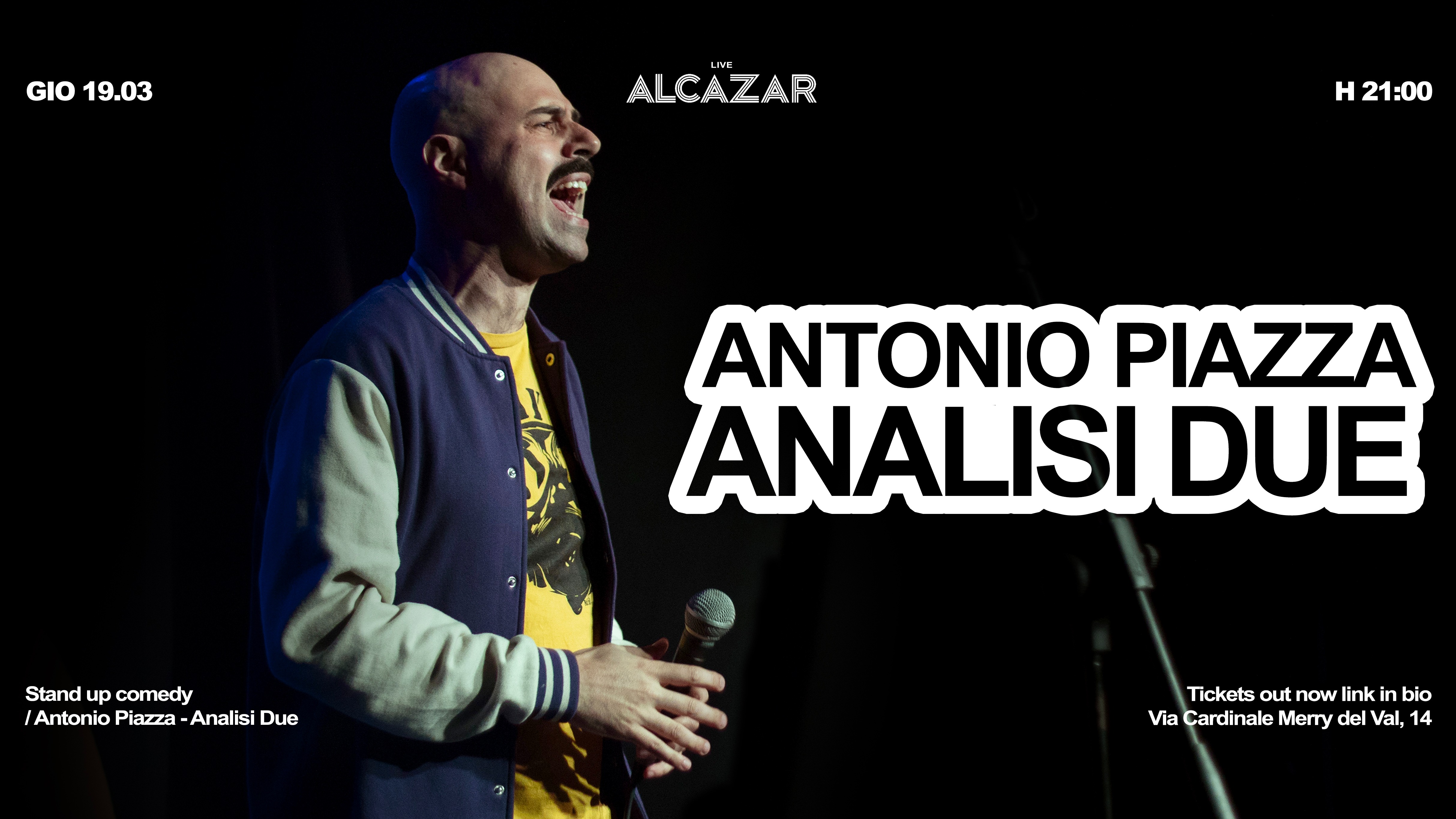 Official cover of the event Antonio Piazza - Analisi 2 - Alcazar Live Trastevere