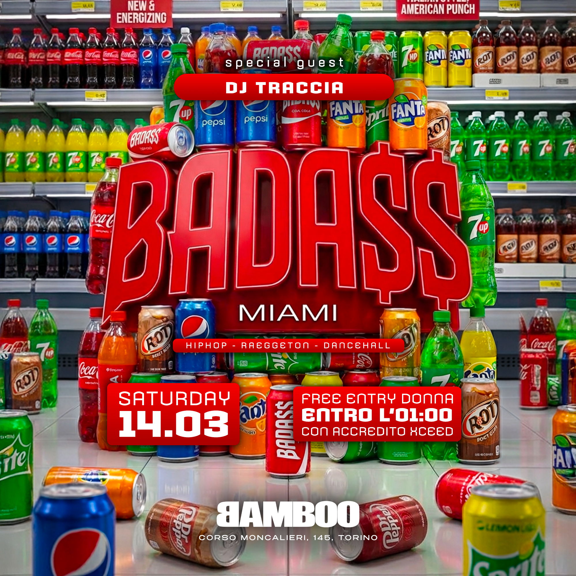 Cartaz oficial do evento BADASS - THE URBAN SATURDAY OF TURIN