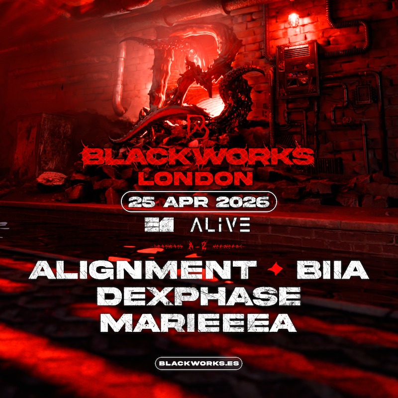 Cartaz oficial do evento BlackWorks: Alignment, BIIA, Dexphase & MARIEEEA