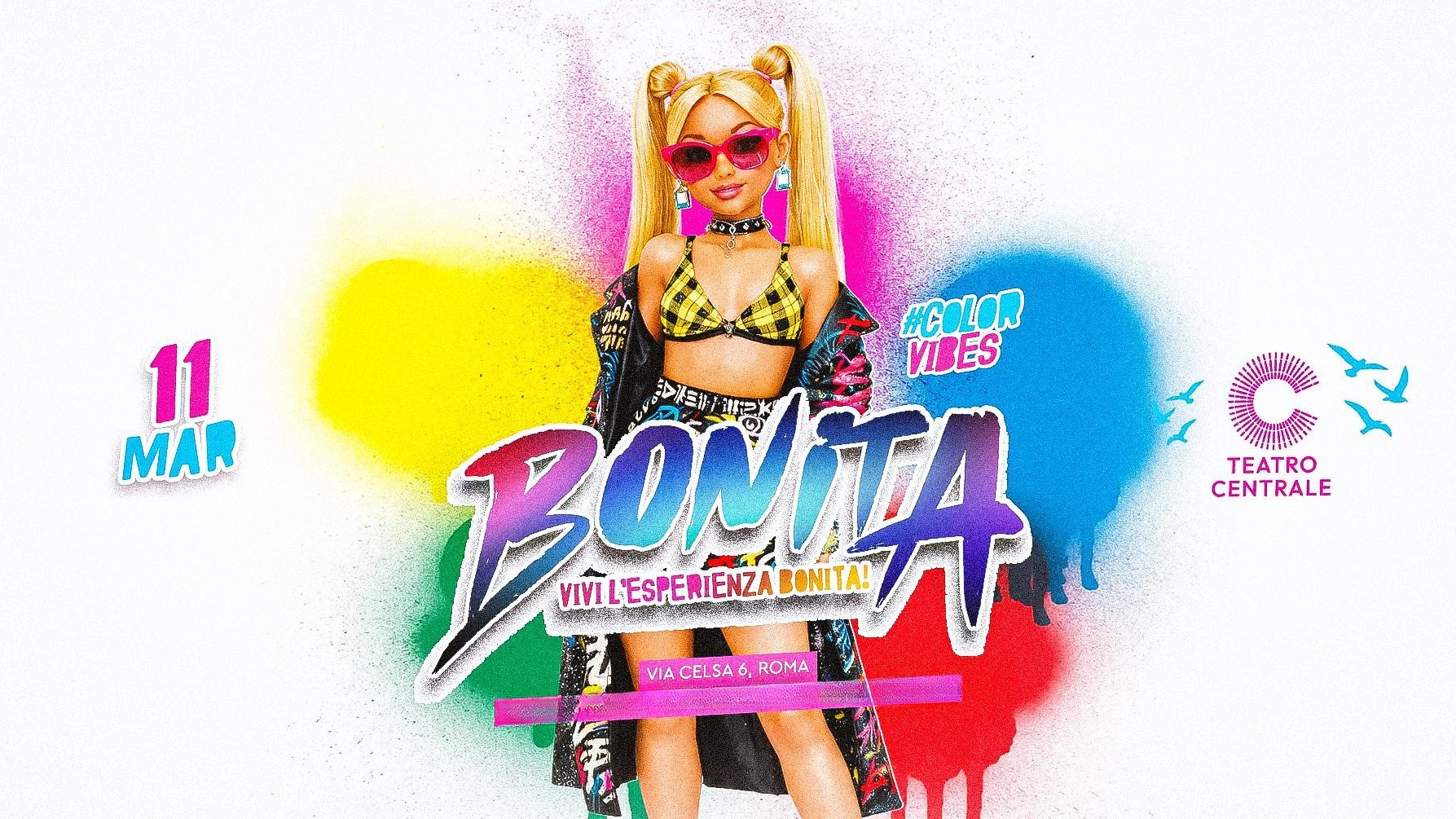 Cartel oficial del evento Bonita ''no dejes que te lo cuenten''- 11 Marzo