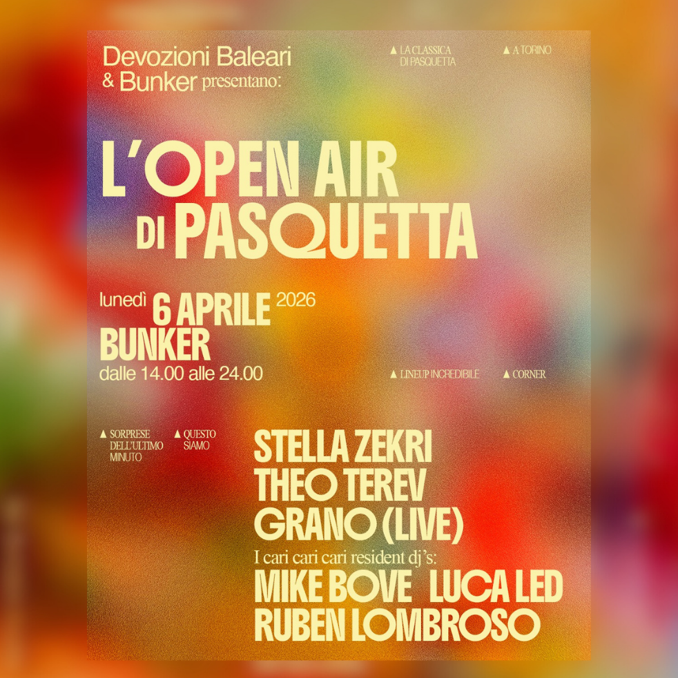 Couverture officielle de l'événement Devozioni Baleari & Bunker presentano: l’open air di pasquetta