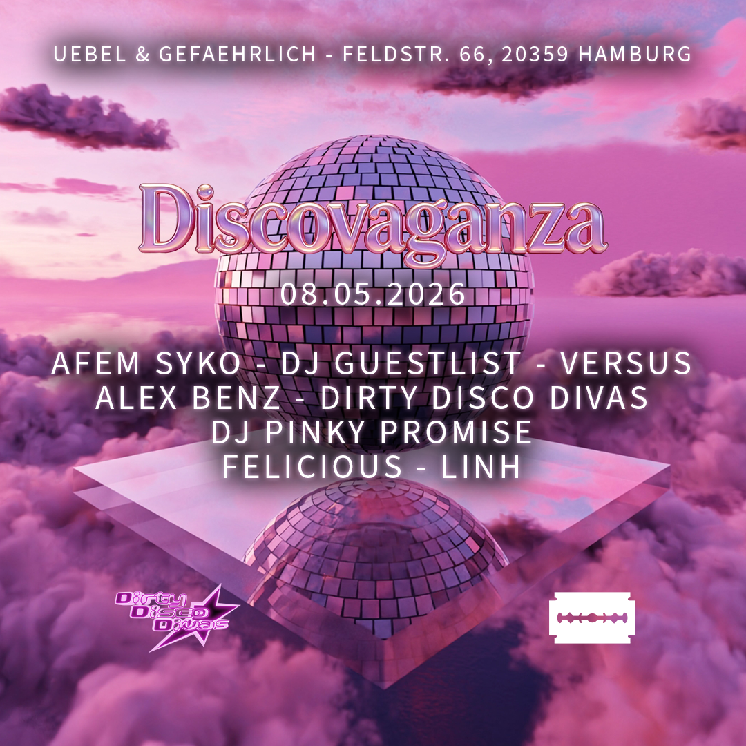 Cartaz oficial do evento DISCOVAGANZA with AFEM SYKO I DJ GUESTLIST I DIRTY DISCO DIVAS I DJ PINKY PROMISE I FELICIOUS