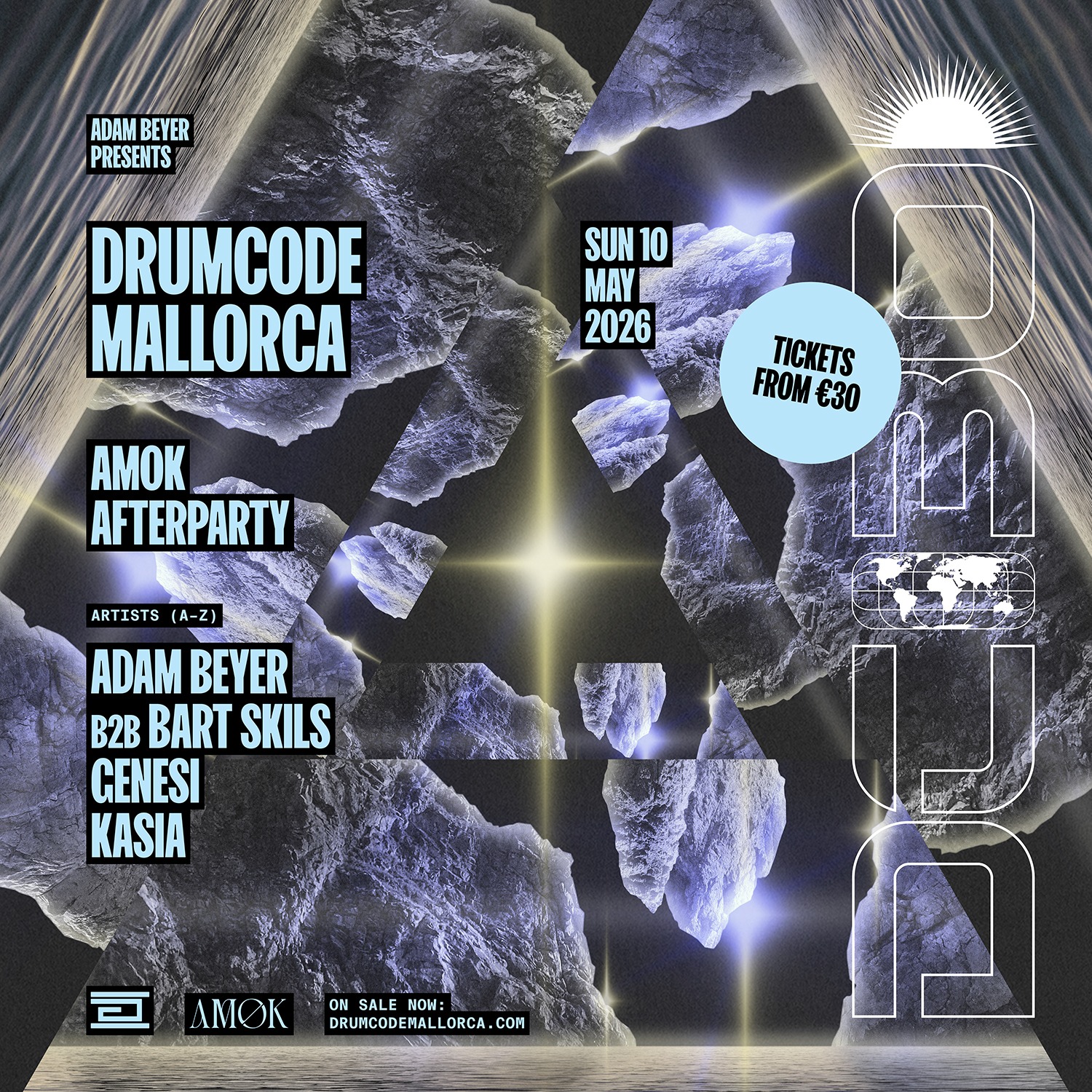 Cartel oficial del evento Drumcode Mallorca Saturday After Party - Adam Beyer, Bart Skils, Genesi, Kasia