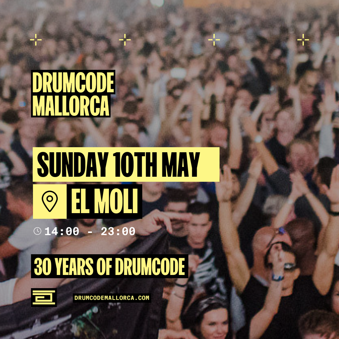 Cartel oficial del evento Drumcode Mallorca Sunday - Adam Beyer, Cirez D + More