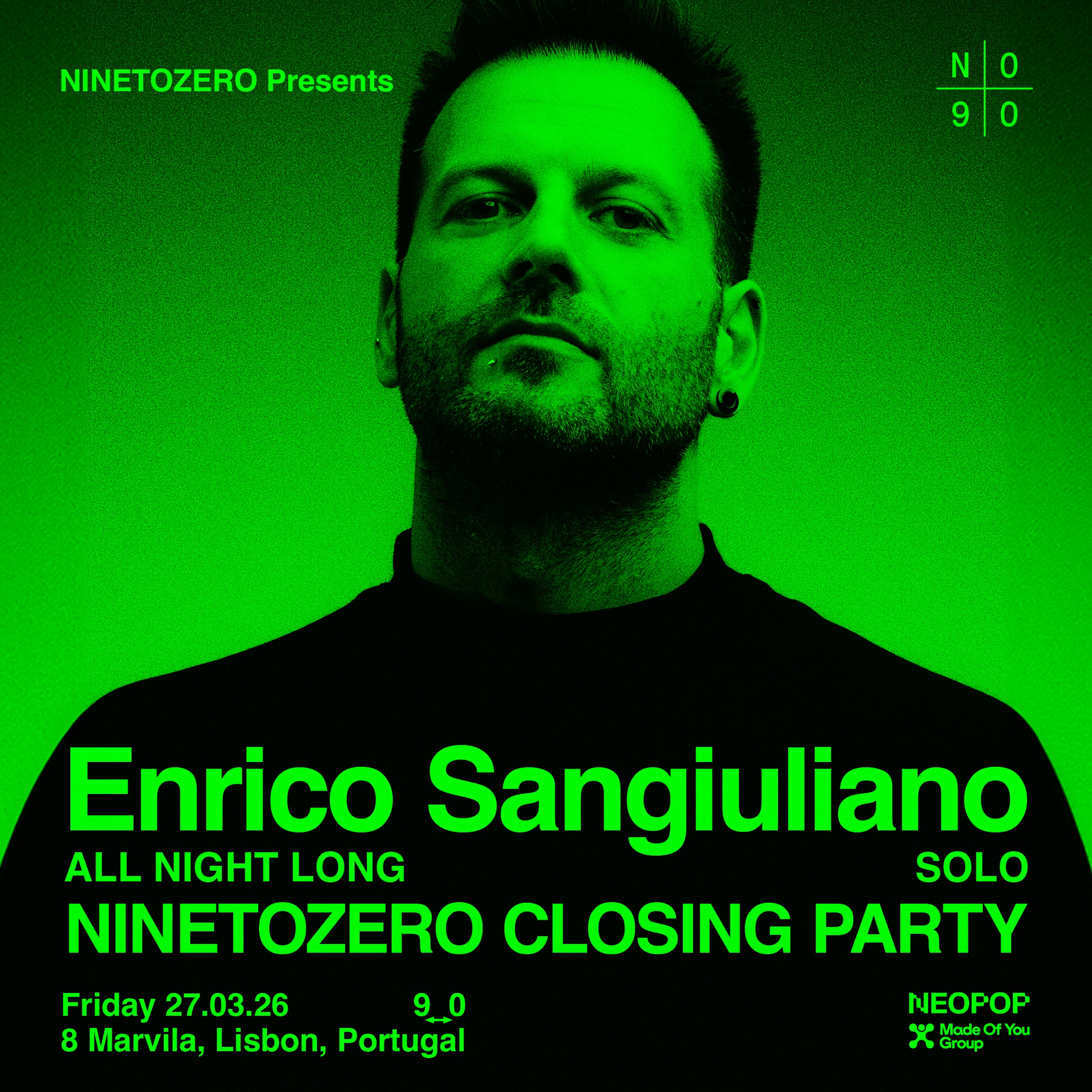 Official cover of the event Enrico Sangiuliano presents NINETOZERO CLOSING PARTY