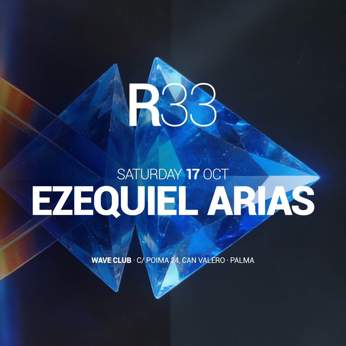 Cartaz oficial do evento EZEQUIEL ARIAS by R33