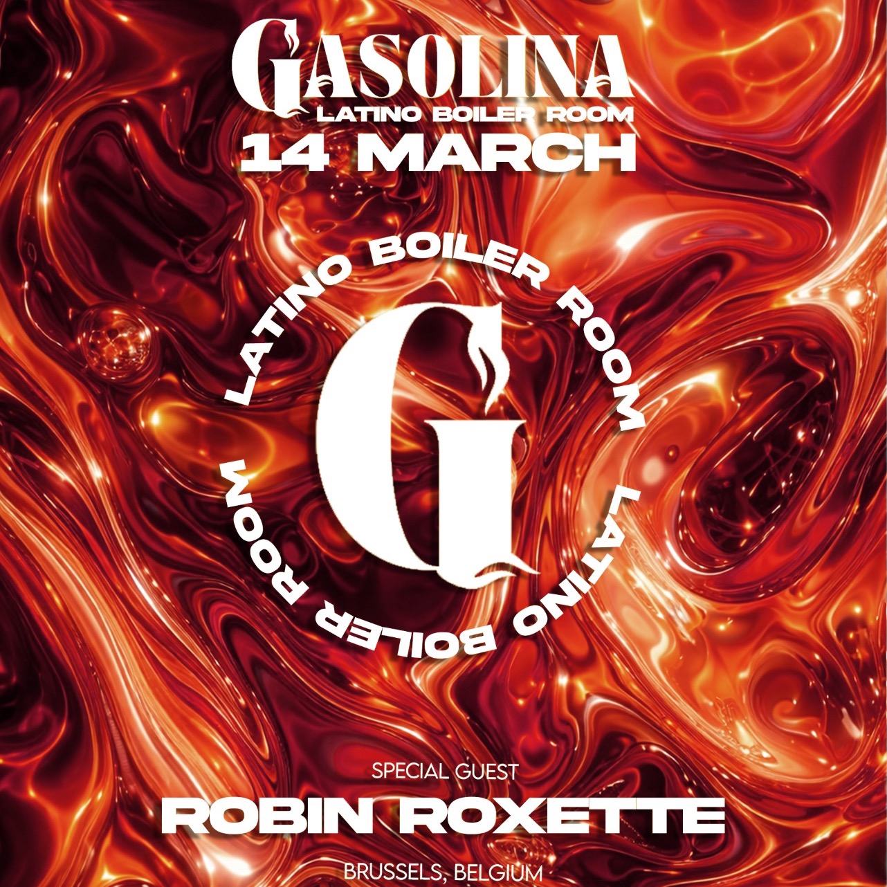 Cartaz oficial do evento GASOLINA • LATINO BOILER ROOM • REGGAETON PARTY