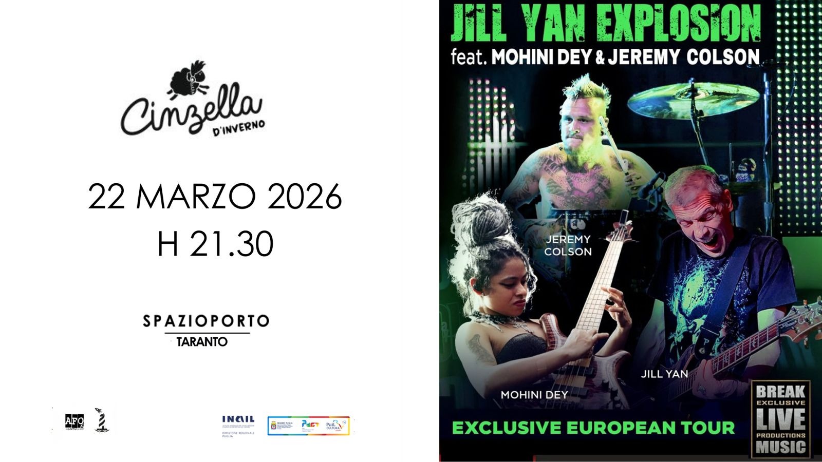Cartel oficial del evento JILL YAN, MOHINI DEY & JEREMY COLSON in “Alien Rock Tour" x CINZELLA D'INVERNO