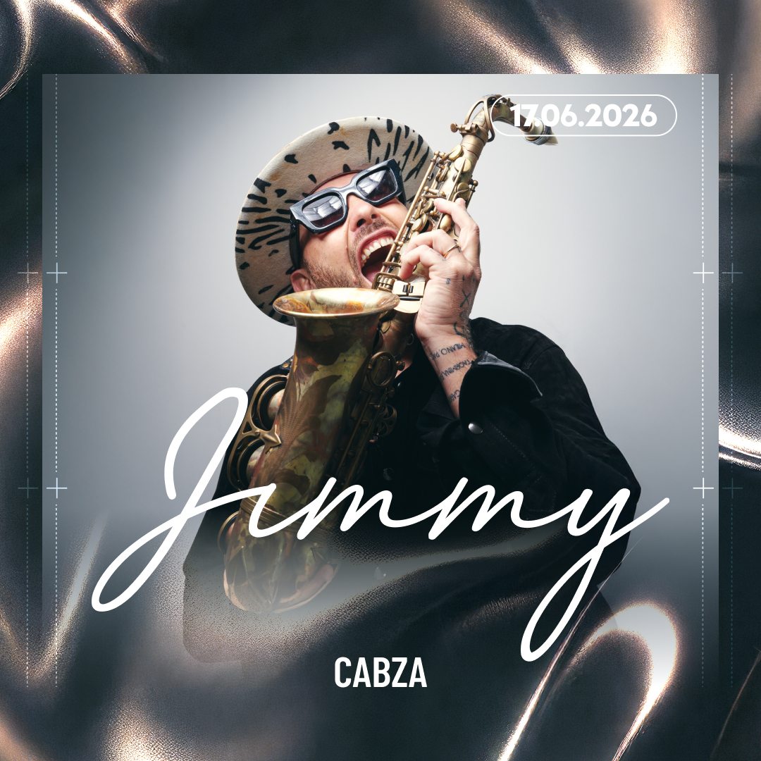 Cartel oficial del evento JIMMY SAX & THE BAND x PONEY CLUB 2026