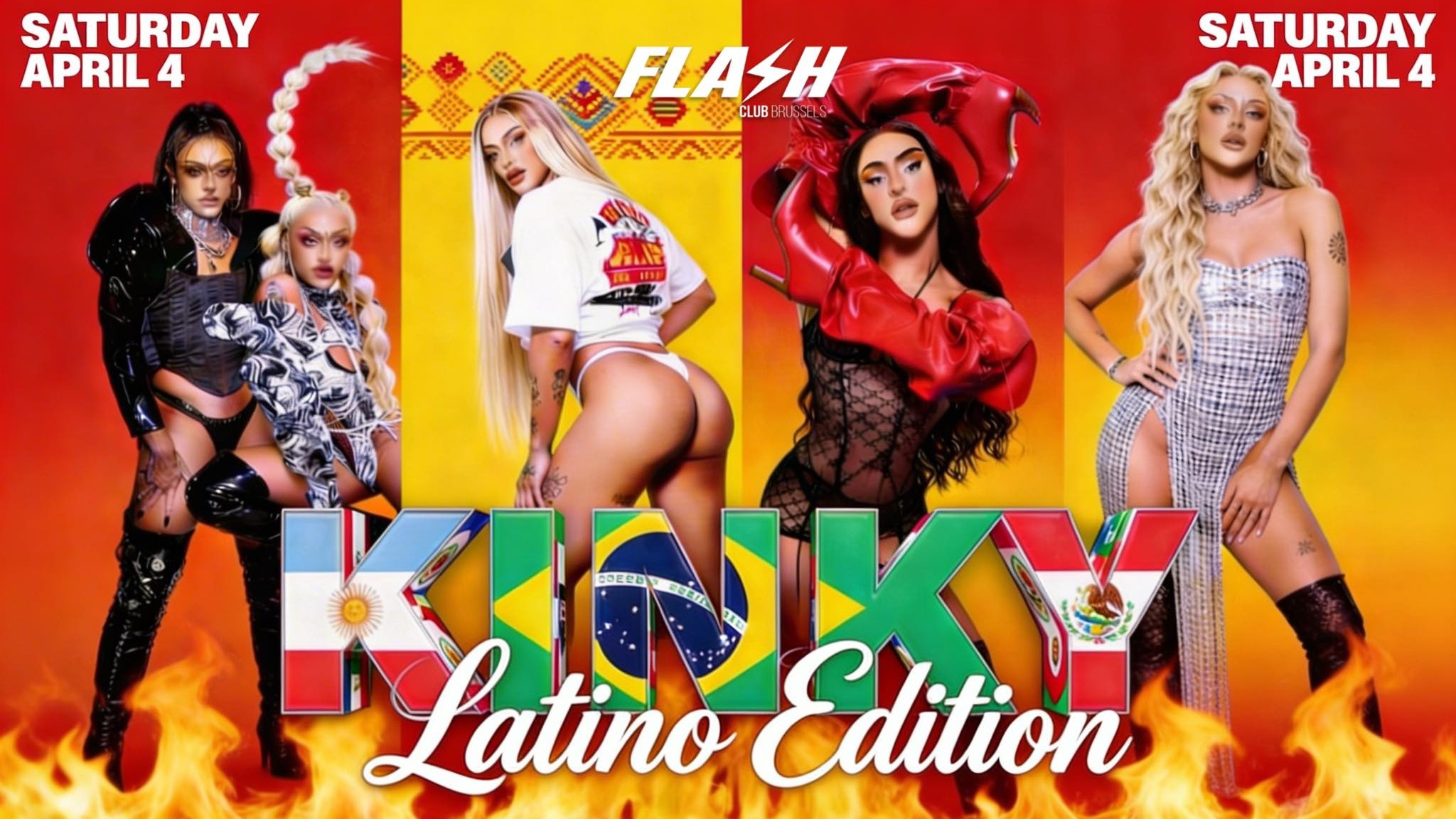 Cartaz oficial do evento KINKY LATINO EDITION by FLASH 🔥⚡ SATURDAY 04 APRIL 🔥⚡ EASTERN WEEKEND