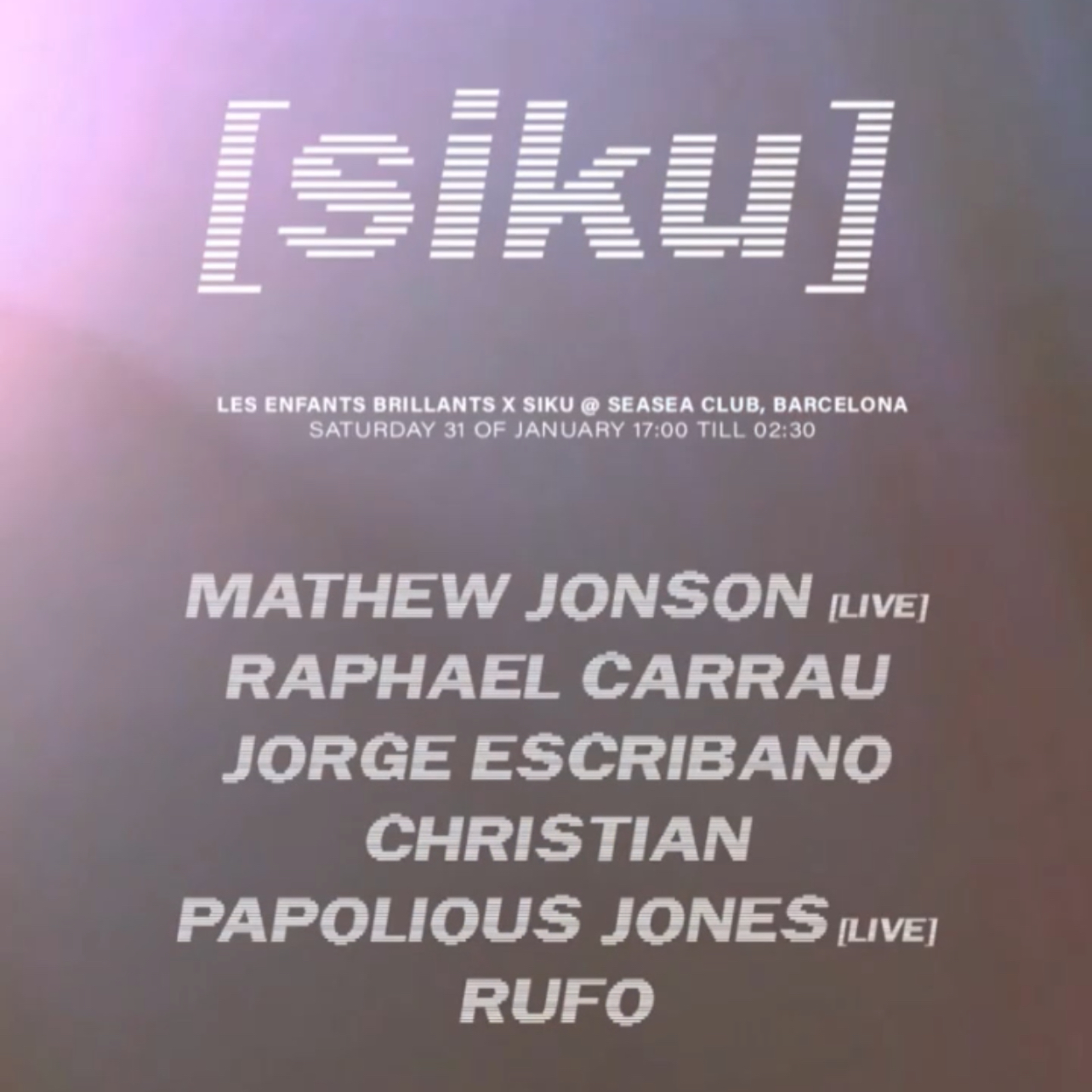 Official cover of the event Les Enfants x Siku pres. Mathew Jonson live + Raphael Carrau