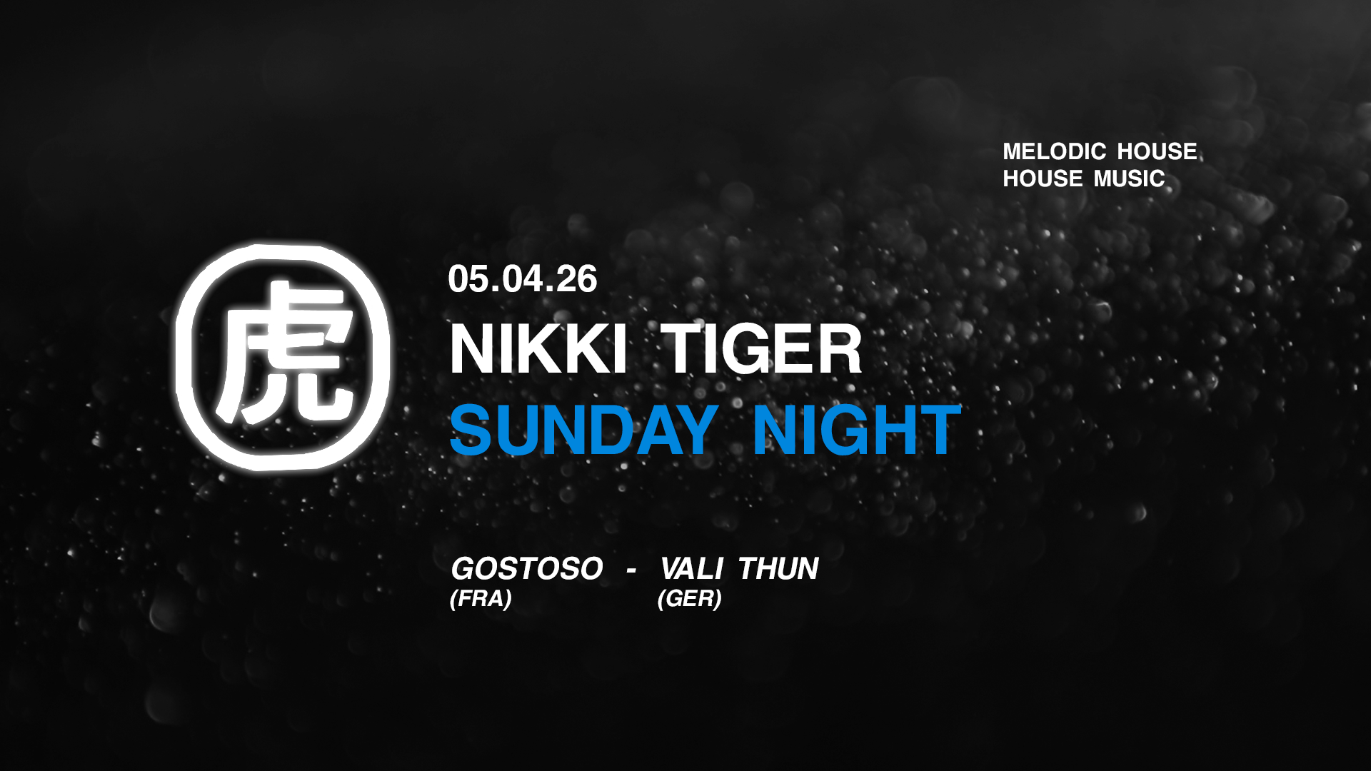 Official cover of the event Nikki Tiger Sunday presents Gostoso (FRA) & Vali Thun