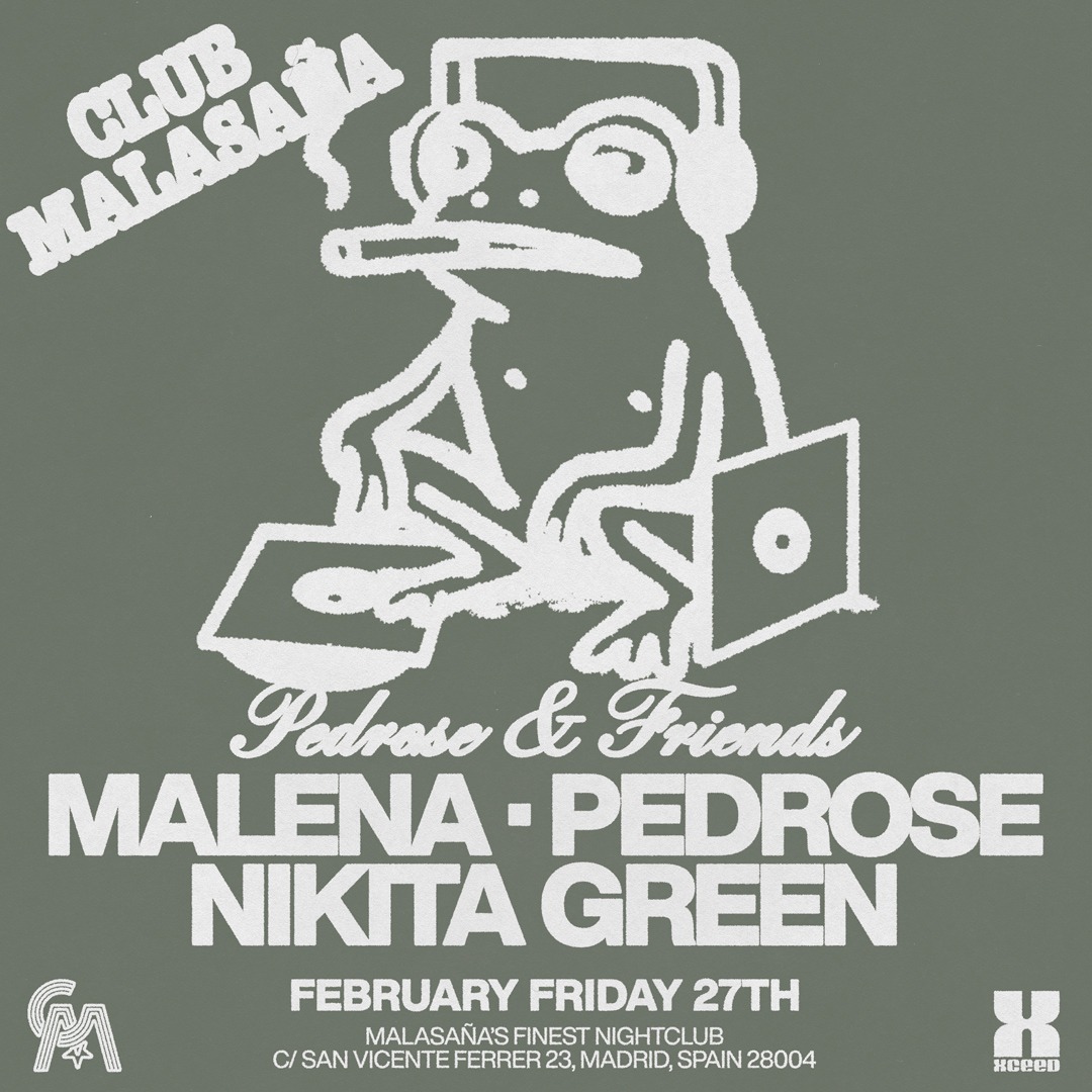 Cartaz oficial do evento Pedrose & friends w/ Malena & Nikita Green