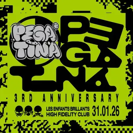 Cartaz oficial do evento Pegatina pres. S.O.N.S + Javier Carballo