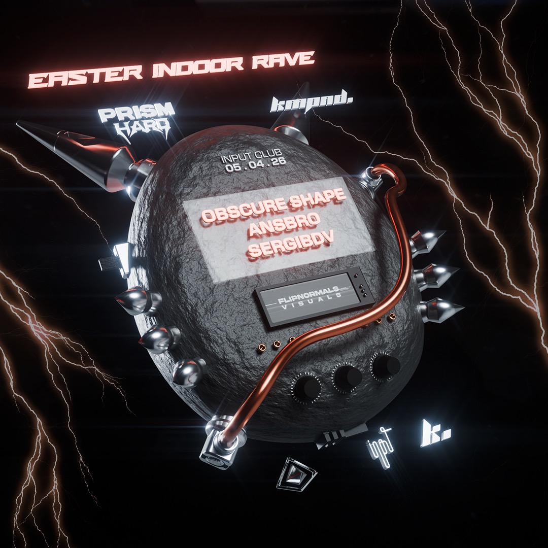 Cartel oficial del evento PRISM & KOMPOUND pres. EASTER INDOOR RAVE