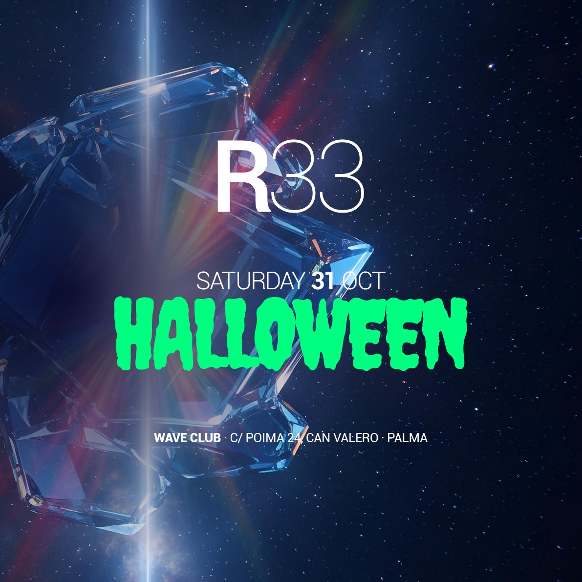 Cartel oficial del evento R33 HALLOWEEN EDITION
