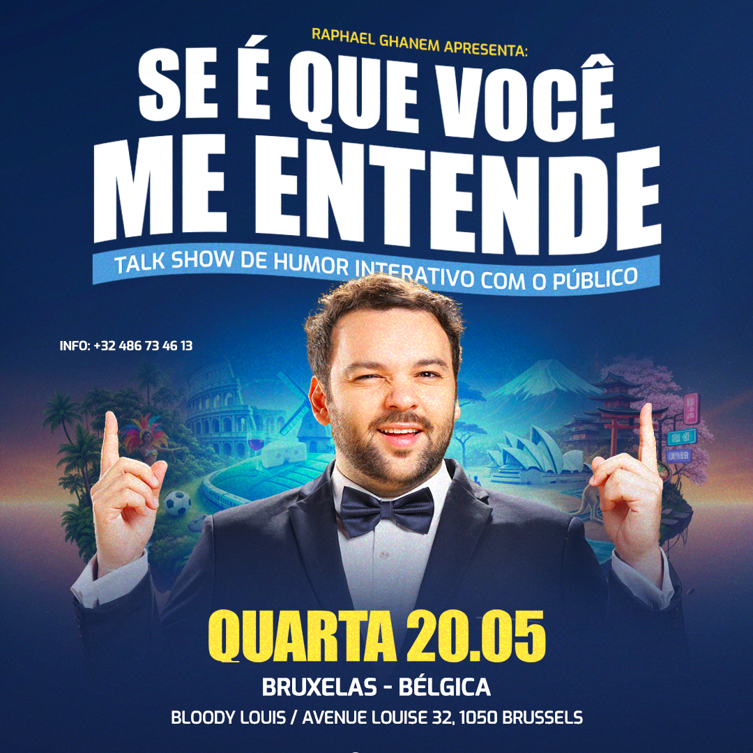 Cartaz oficial do evento Raphael Ghanem x Bruxelas x 20.05