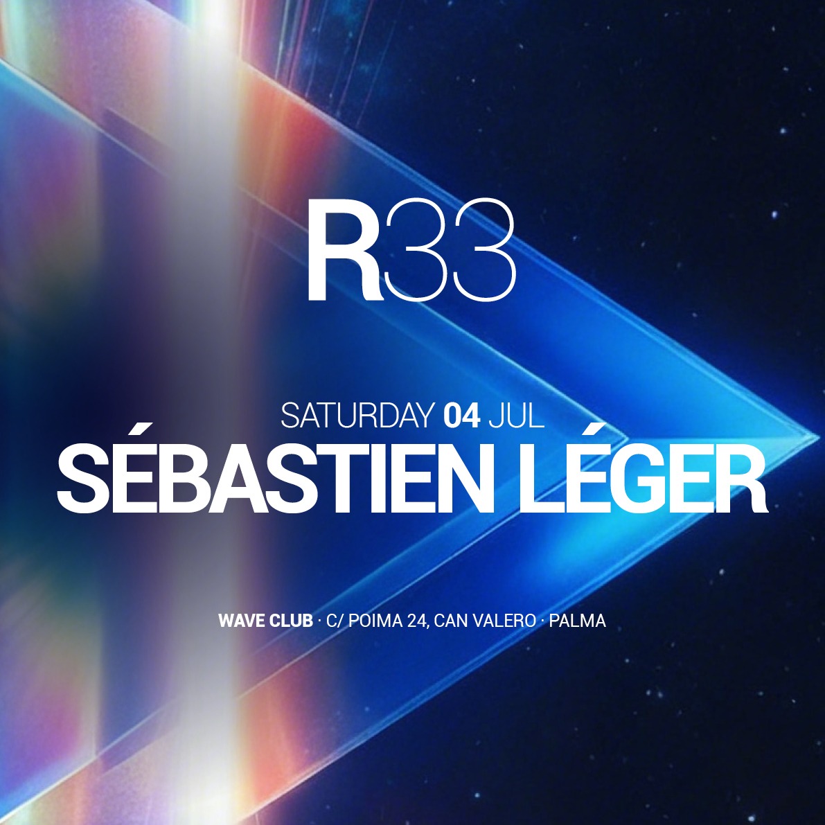 Cartaz oficial do evento SEBASTIEN LEGER by R33