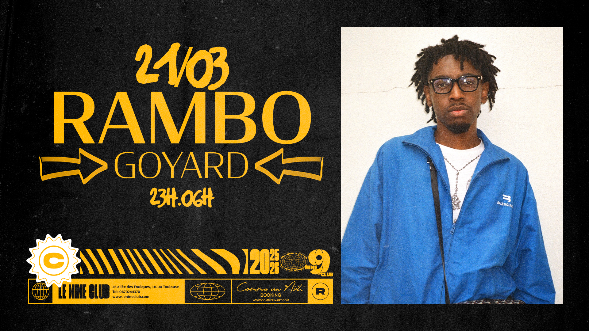 Cartel oficial del evento SHOWCASE RAMBO GOYARD - SAMEDI 21 MARS 2026