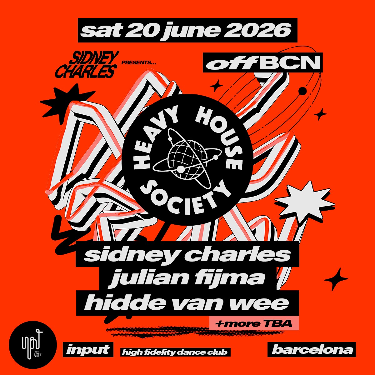 Cartaz oficial do evento Sidney Charles pres. HEAVY HOUSE SOCIETY OFF BCN