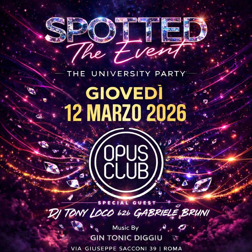 Official cover of the event Spotted- The Event Giovedì 12 marzo @Opus Club